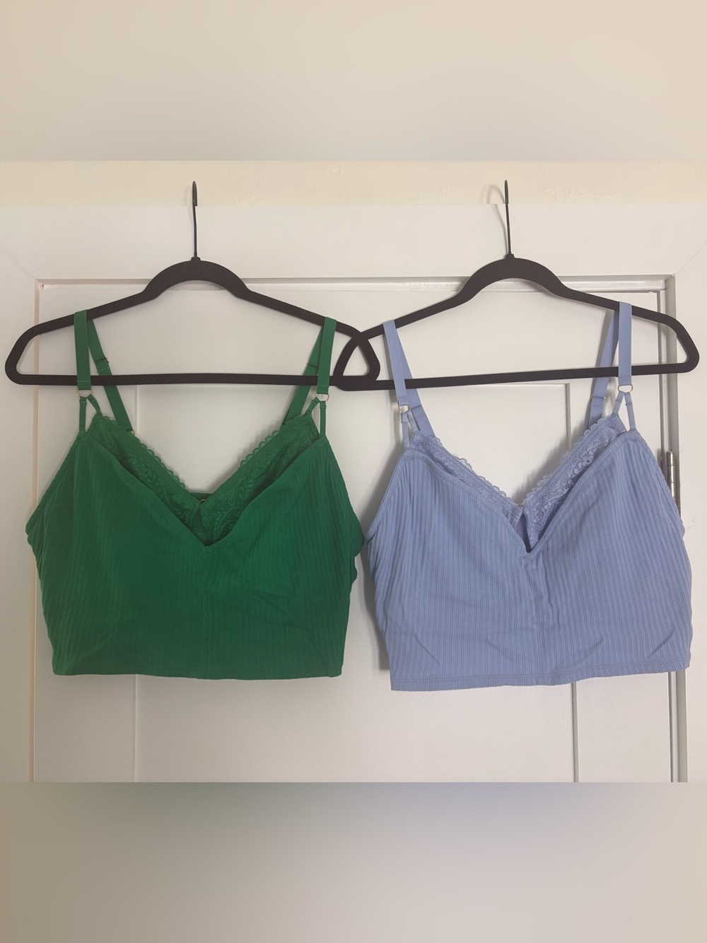 Aerie Smoothez Lace Bras in Blue & Green Size Medium Like New